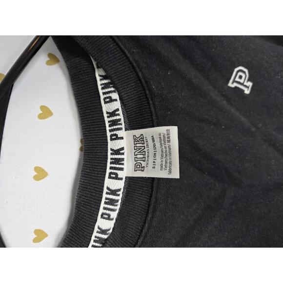 Victorias Secret Pink Cropped cinch front logo sweater SMALL - Picture 3 of 4